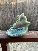 Zsolnay ugró szarvas hamutartó