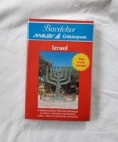 RÉGI, RETRO MALÉV BAEDEKER - SZÉP ÁLLAPOTÚ IZRAEL ÚTIKÖNYV, ÚTIKALAUZ NAGY TÉRKÉPPEL - ALKUDHATÓ