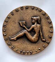 Búza Barna Nyékládháza Felszabadulásának 30. Évfordulóján 1944 bronz plakett  9 cm