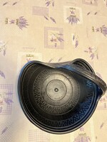 Nádudvari fekete kerámia gyümölcsös tál