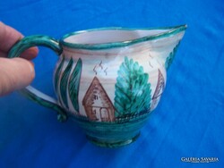 ART DECO KIÖNTŐ Gosztonyi Mária tájképes ábrázolással "Házikós" kiöntő