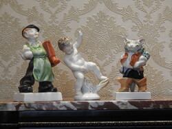 Herendi Porcelán Mix 3 db egyben eladó. Kandúr Macska, Puttó, Suszter Inas,, Jelzettek,, hibátlanok!