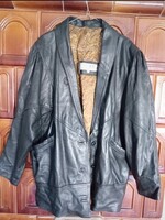 Vintage Vera Pelle fekete női bőrkabát L