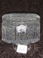 NAGYméretű ovális kristály bonbonier tetővel 17x11x11 cm