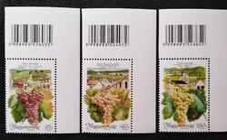 S4900-2kjfs /  2007 Magyar Borvidékek VIII. bélyegsor postatiszta vonalkódos jobb felső ívsarki