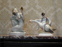 Herendi Porcelán Mix 2 db egyben eladó. Lúdas Matyi, Fésülködő Hölgy. Jelzettek,, hibátlanok!