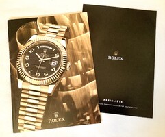 Óragyűjtők! ROLEX  kiadvány a cég 67 karórájáról árjegyzék melléklettel