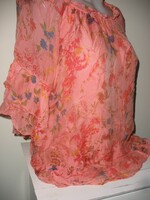 Selyem tartalmú felső, blúz korall