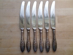 6 db retro orosz ezüstözött nyelű kés 24,5 cm