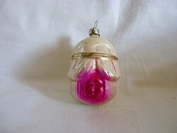 RÉGI ÜVEG KARÁCSONYFADÍSZ - "MESEBELI" HÁZIKÓ!