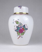 1U234 Apponyi Fleur mintás fehér herendi urna váza teafű tartó 17 cm