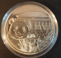 Wudaizhi Panda emlékérme Kínai hagyományos érmék Ezüst szín