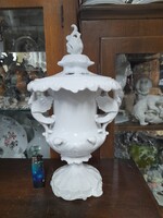 Herendi Fehér Griffmadaras Nagyméretű Fedeles Porcelán Váza.35 cm.