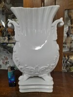Herendi Fehér Füles Harmónika Barokk Nagyméretű Porcelán Váza.26.5 cm.