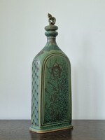 Nagyméretű (34 cm) dekoratív vintage kőkerámia butella, dísztárgy, dekoráció