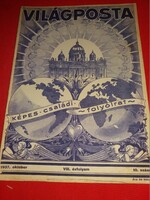 Antik 1937.10. VIII. évfolyam" VILÁGPOSTA " képes családi folyóirat újság gyönyörű állapotban
