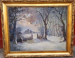 Pfeifer Elek (1882-1944) Kastélypark Télen