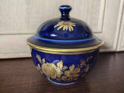 Bareuther Waldsassen Bavaria Echt Cobalt Germany vintage 22K aranyozott porcelán fedővel