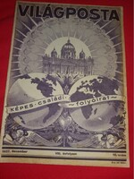 Antik 1937.09. VIII. évfolyam" VILÁGPOSTA " képes családi folyóirat újság gyönyörű állapotban
