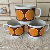 Zsolnay porcelán sárga pöttyös pohár, bögre 3 db  eladó!