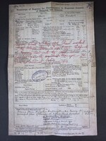 A Titanic lajstromjelének másolata piros tintával történő bélyegzéssel az elsüllyedés után
