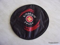 UNICUM reklám frizbi.Drót és vászon
