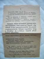 Magyar imalap 1942-ből