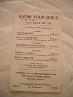 Know your Bible kanadai jehova tanúi szórólap