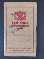 Régi angol postai takarékbetétkönyv 1942 teleirva - Post office savings bank book 1942