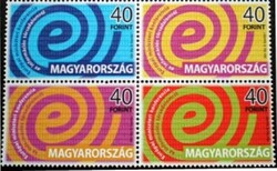 S4726a-dn /  2004  e-Európa bélyegsor postatiszta négyestömb tépésvariáció