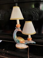 Retro porcelán lámpa – Magyarszombatfa, kézzel készült, gyári címkével