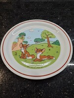 Zsolnay Pannónia Filmstúdió Vuk gyermek porcelán étkészlet nagy lapos tányérkája 20 cm