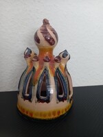 Unique Handmade Ceramic Bell, Painted Clay – Rattle Jar Style Decorative Item
