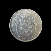 200 Ezüst Lej Románia 1942, ezüst pénz érme szép állapotban, 200 Lei