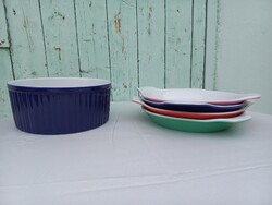 Bavaria Mitterteich porcelán tál és 4 db tányér szép színekben