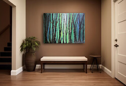 JMModernAbstract DEEP FOREST 100X70 cm-es kortárs festmény feszített vásznon