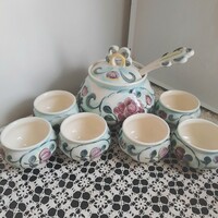 Vintage kerámia bólés vagy puncsos készlet Konakovo