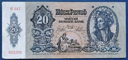 20 Pengő 1941, F+-VF. Palindrom sorszám!