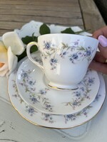 Duchess nefelejcs mintás angol finom porcelán teás, hosszú kávés csésze trió