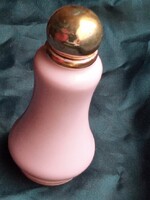 Ritka, jelzett antik  rózsaszín Hüttl porcelán parfümös Couleur Rosé Hüttl