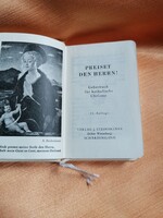 Dícsértessék az Úr, régi német katolikus imakönyv eredeti dobozában, arany lapszélekkel