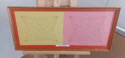 John White geometrikus kompozíció  72x32 cm kerettel