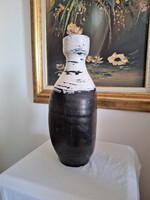 Gorka Lívia ritka szögletes kerámia váza 33 cm