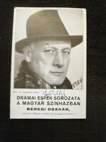 Dedikált Beregi Oszkár fotó - régi reklámos képeslap