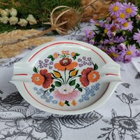 Hollóházi porcelán kalocsai  mintás hamutartó hamutál