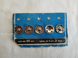 Fém felvarható patent gomb retro Orosz 15mm