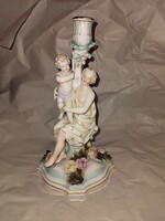 Figurális porcelán gyertyatartó