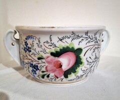 Antik hibátlan kétfülű porcelán komatál