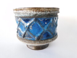 Mid century Strehla kerámia kaspó 12 cm