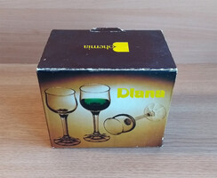 Bohemia Diana likőrös pohárkészlet 6db Made In Czechoslovakia új!